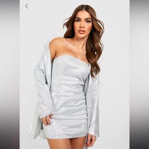 Boohoo Glitter Mini Dress & Blazer